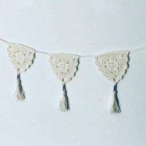 Crochet Pattern Garland, Crochet Boho Bunting, Crochet Pattern Pennant Garland, Home Decor Crochet Pattern, English US terms Espagnol image 10