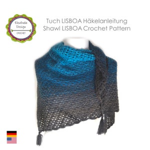 Crochet Pattern Shawl Triangle Shawl, Lisboa  Crochet shawl, Detailed Photo Tutorial, ENGLISH (US Terms), PDF Instant Download