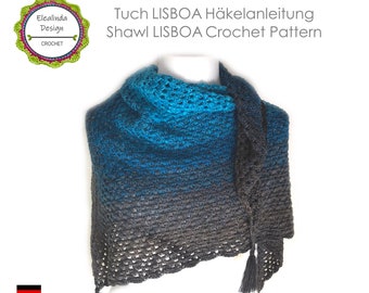 Crochet Pattern, Shawl Lisboa, Triangle Shawl, Crochet shawl, PDF, Instant Download, Photo Tutorial, ENGLISH (US Terms)