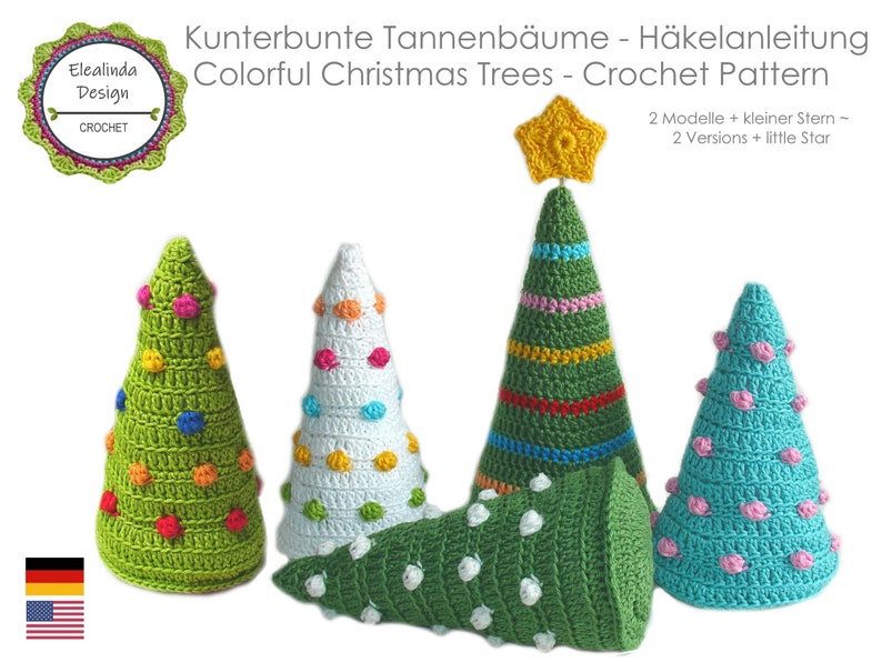 Crochet Pattern, Christmas tree, Christmas decoration, Xmas Decor, photo-tutorial, PDF US terms, Instand download image 1