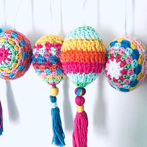Häkelanleitung Ostereier Boho Osterdeko Häkelmuster Ostereier im Boho-Look Osterdekoration, Dekoration für Ostern, 3 Modelle, PDF Download Bild 11