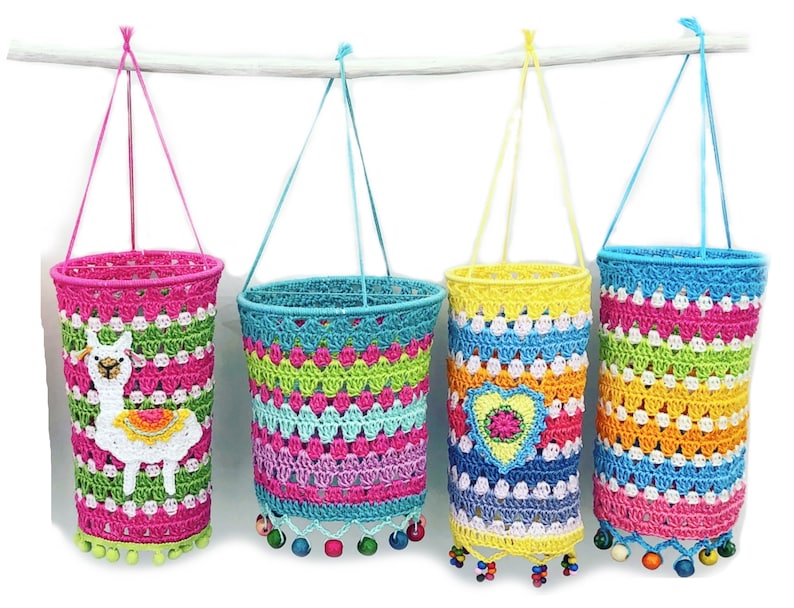 Crochet pattern package Lanterns, Lampions and Lampshades, 9 Colorful Boho Style Crochet Patterns for Gardens & Homes, PDF Guide 136 pages image 8