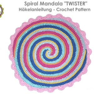 Crochet Pattern, Mandala, Twister, Spiral Mandala, Infinity, Mandala with Spiral Pattern, PDF