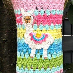 Crochet Pattern, Colorful Boho lantern, Incl. Alpaca Applique, Crochet Tutorial, PDF English US terms Espagnol image 4