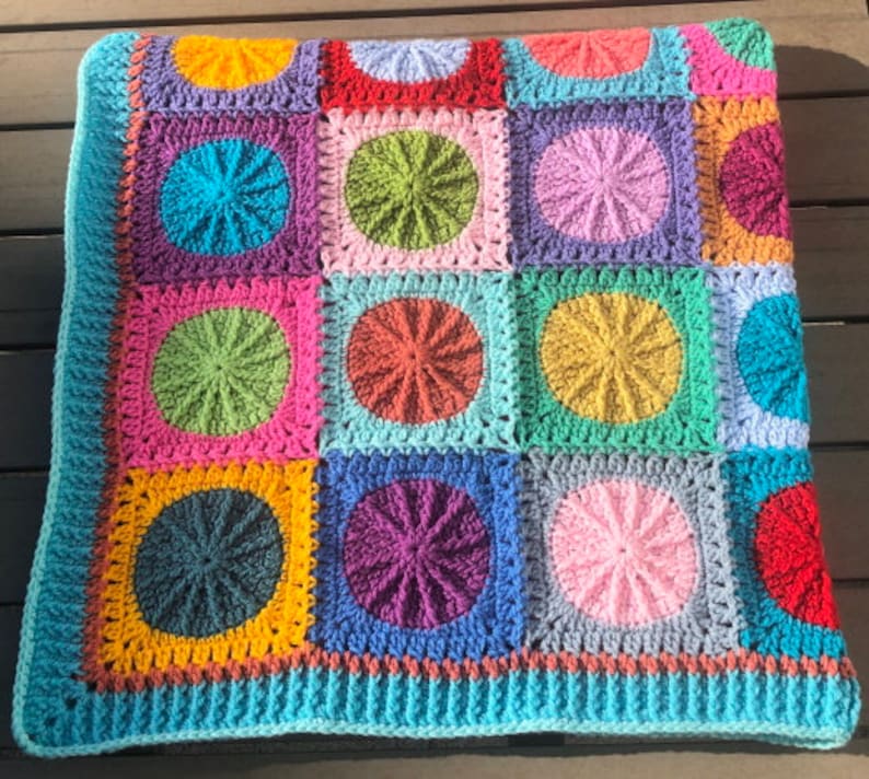 Crochet Pattern, Crochet Blanket, UMBRELLA Blanket, join as you go, Granny Square Blanket, Boho Blanket, PDF English US terms image 4