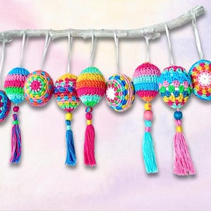 Häkelanleitung Ostereier Boho Osterdeko Häkelmuster Ostereier im Boho-Look Osterdekoration, Dekoration für Ostern, 3 Modelle, PDF Download Bild 15