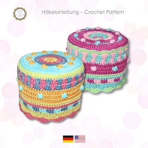 Crochet pattern toilet paper cover, colorful hat for toiletroll, detailed written photo tutorial, PDF