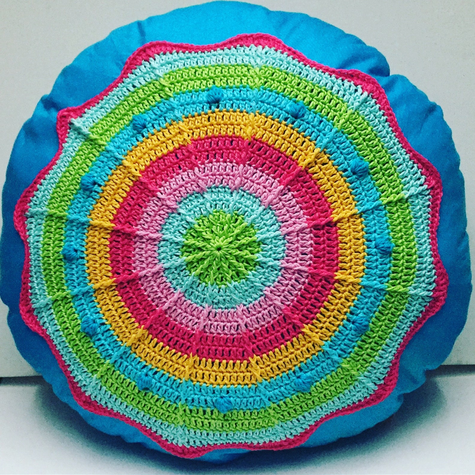 Crochet Pattern Round Pillow SANSARA PDF Photo Tutorial Etsy