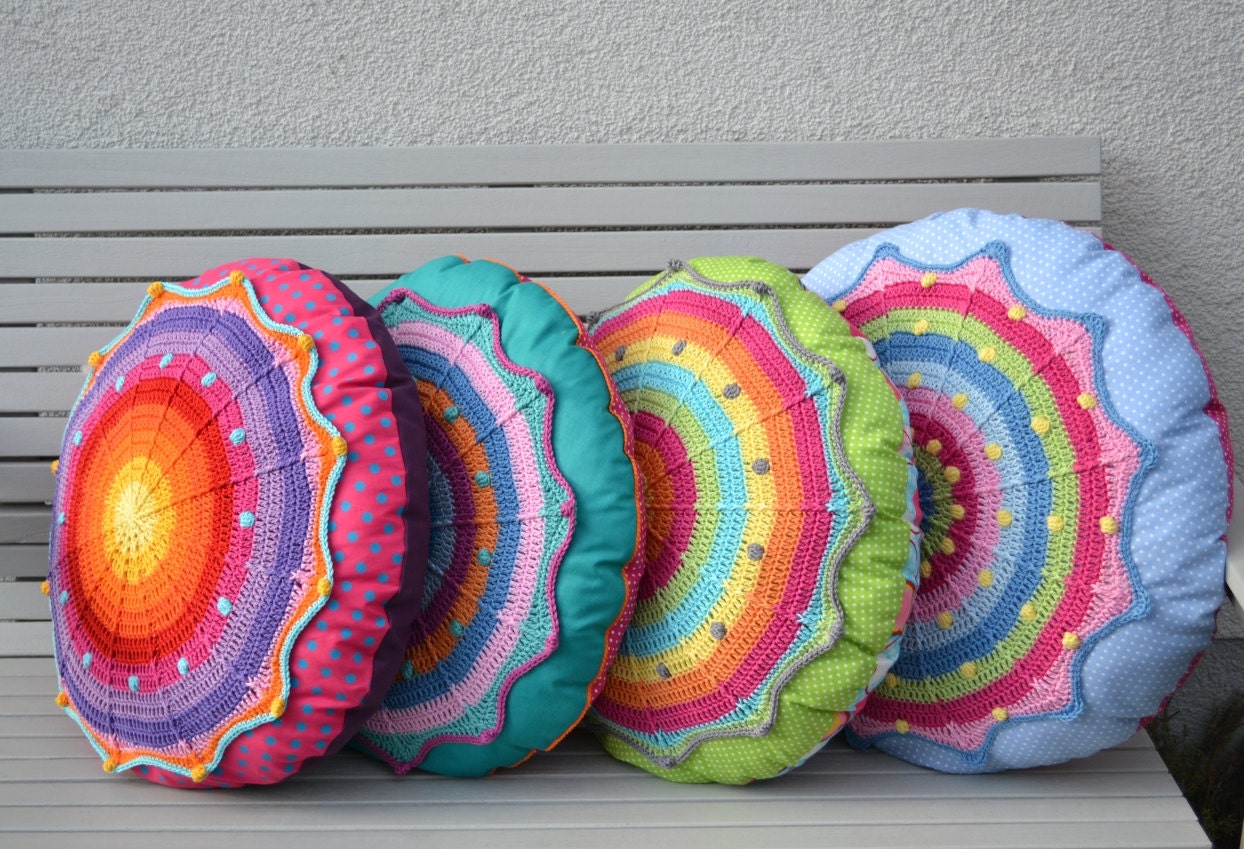Crochet Pattern Round Pillow SANSARA PDF Photo Tutorial Etsy
