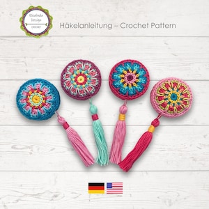 Häkelanleitung Maßbandhülle, Buntes Rollmaßband häkeln, Geschenkidee Nähen PDF