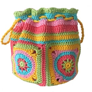 Crochet Pattern Little Pouch Treasure Bag Hodgepodge Bag Boho Crochet bag Photo Tutorial, English US terms, Instant Download image 8