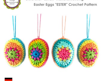 Crochet Pattern Easter Eggs ESTER Easter Decoration Eastereggs Crochet Tutorial ENGLISH (US terms), Digital Download