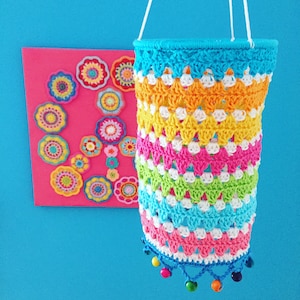 Crochet Pattern, Colorful Boho lantern, Incl. Alpaca Applique, Crochet Tutorial, PDF English US terms Espagnol image 10