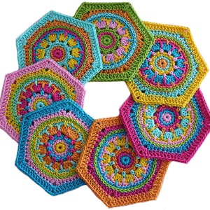 Häkelanleitung, Granny Square, Sechseck, Hexagon CRYSTAL, viele Bilder, anfängertauglich, PDF Bild 2