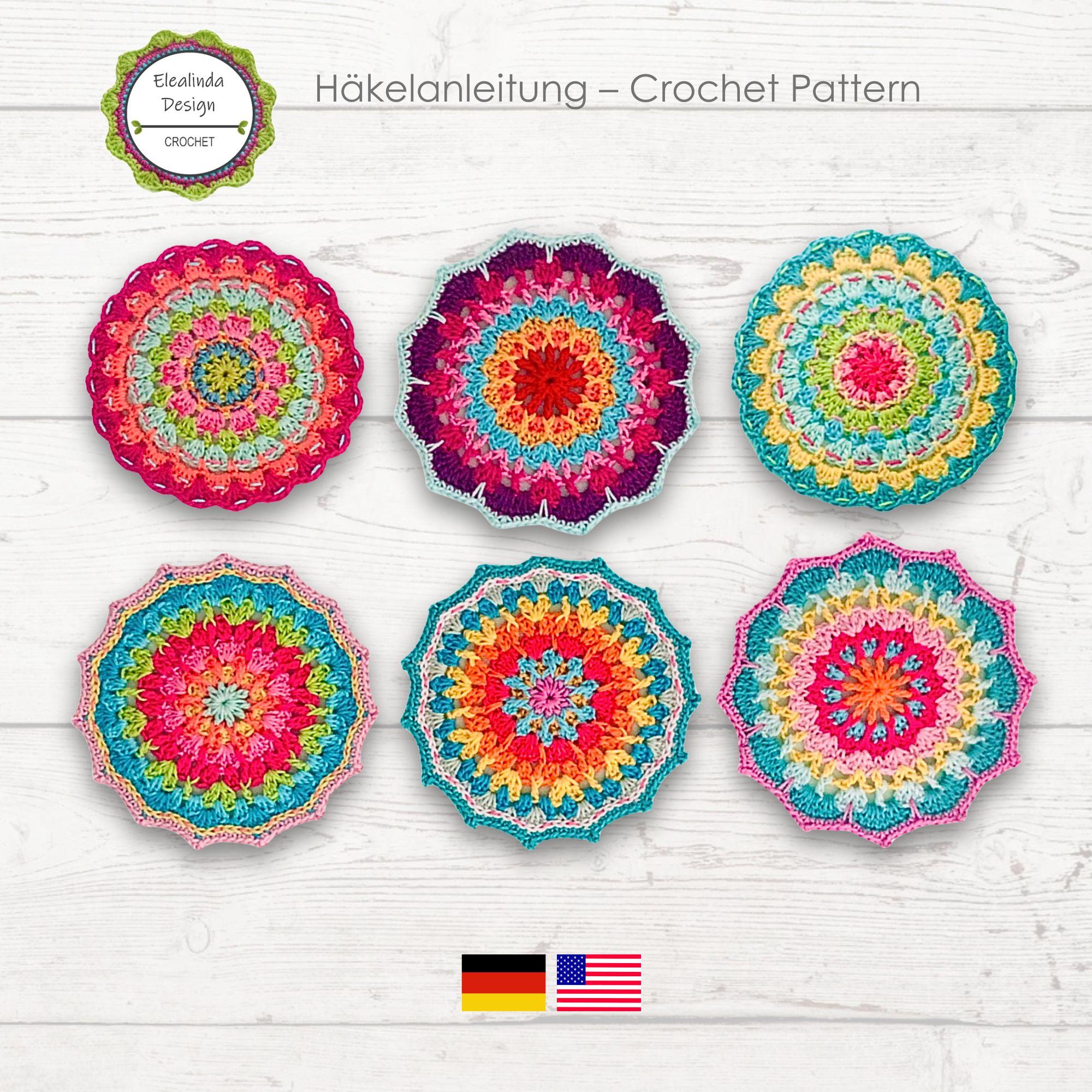 Mandala style crochet blanket pattern - Etsy 日本