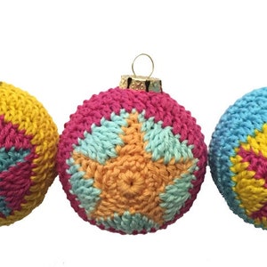 Crochet Pattern, Christmas Baubles, Stars, Star pattern, Christmas ball, PDF US terms afbeelding 5