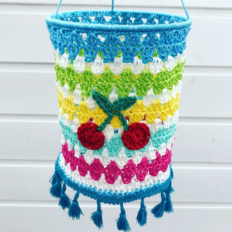Crochet Pattern, Colorful Boho lantern, Incl. Alpaca Applique, Crochet Tutorial, PDF English US terms Espagnol image 7