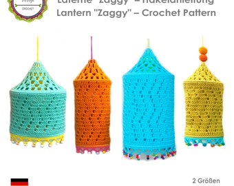 Crochet Pattern Boho Lampion ZAGGY, lanterns for Boho Living Crochet Photo Text Tutorial, PDF English US terms, instant download