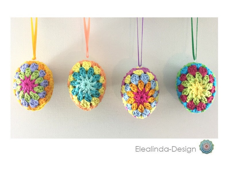 Crochet Pattern Easter Eggs Crochet Tutorial Granny Square Stripes Design Crochet Gift Pattern ENGLISH US terms image 9