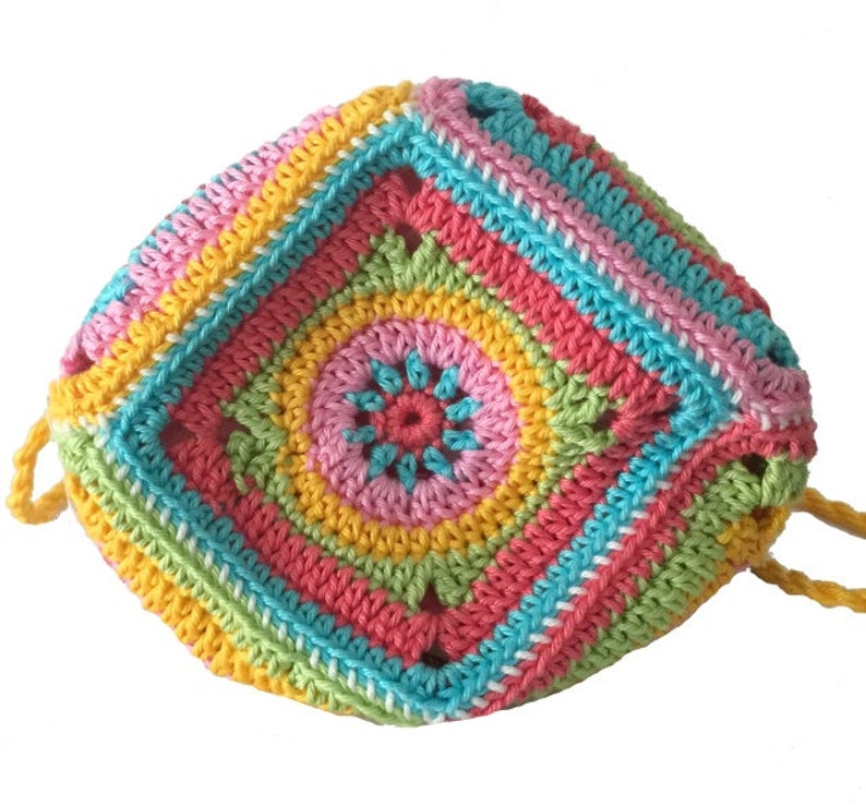 Crochet Pattern Little Pouch Treasure Bag Hodgepodge Bag Boho Crochet bag Photo Tutorial, English US terms, Instant Download image 6