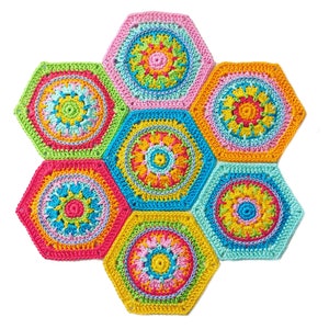 Häkelanleitung, Granny Square, Sechseck, Hexagon CRYSTAL, viele Bilder, anfängertauglich, PDF Bild 5