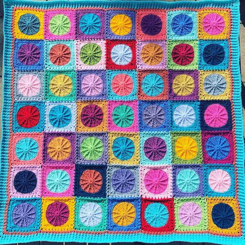 Crochet Pattern, Crochet Blanket, UMBRELLA Blanket, join as you go, Granny Square Blanket, Boho Blanket, PDF English US terms image 2