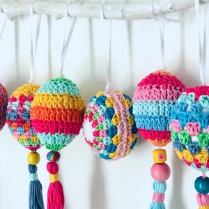 Häkelanleitung Ostereier Boho Osterdeko Häkelmuster Ostereier im Boho-Look Osterdekoration, Dekoration für Ostern, 3 Modelle, PDF Download Bild 13