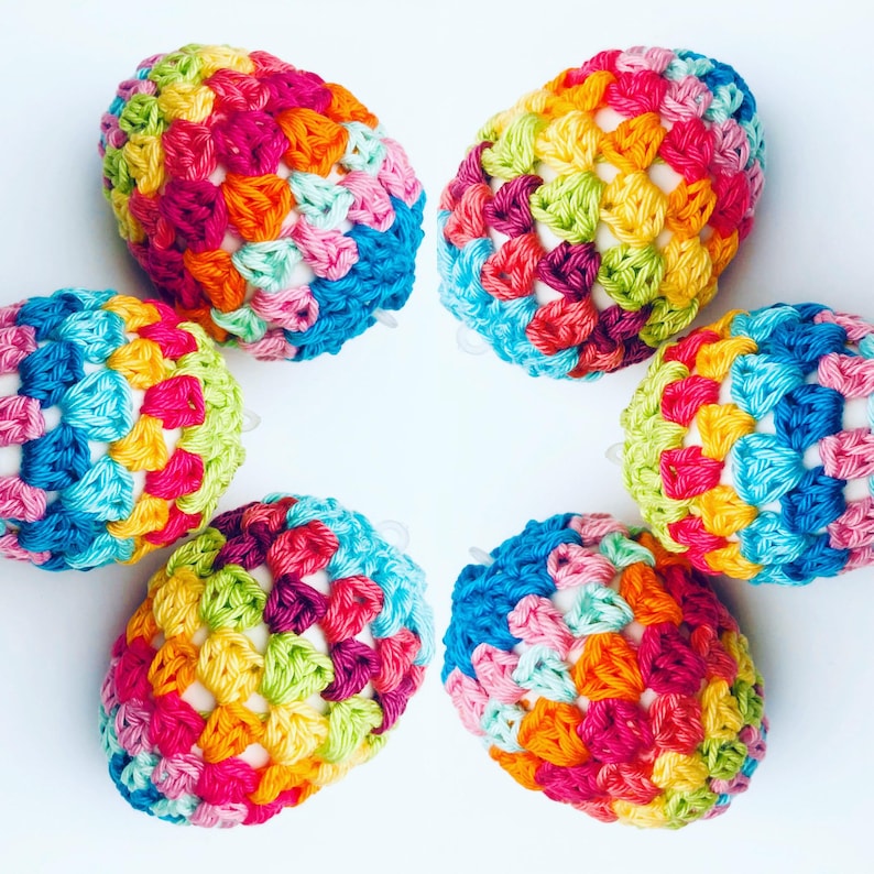 Häkelanleitung Ostereier Boho Osterdeko Häkelmuster Ostereier im Boho-Look Osterdekoration, Dekoration für Ostern, 3 Modelle, PDF Download Bild 10