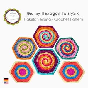 Häkelanleitung Granny Square Hexagon TwistySix Sechseck Ebook