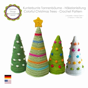 Crochet Pattern Colorful Christmas tree, Christmas decoration, Xmas Decor, photo-tutorial, PDF (US terms), Instand download
