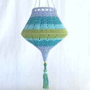 Crochet Pattern Boho Summer Lampions, crocheted lanterns tutorial, Boho Living lampshade,garden decoration, PDF image 12