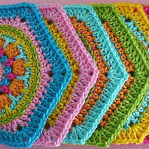 Häkelanleitung, Granny Square, Sechseck, Hexagon CRYSTAL, viele Bilder, anfängertauglich, PDF Bild 3