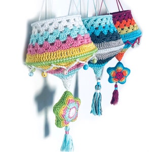 Crochet pattern package Lanterns, Lampions and Lampshades, 9 Colorful Boho Style Crochet Patterns for Gardens & Homes, PDF Guide 136 pages image 9