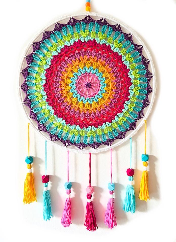 24 Crochet Dreamcatcher Patterns: 24 Beautiful Designs 5 Crochet Pattern Mandala Dreams Dreamcatcher