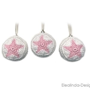 Crochet Pattern, Christmas Baubles, Stars, Star pattern, Christmas ball, PDF US terms image 6