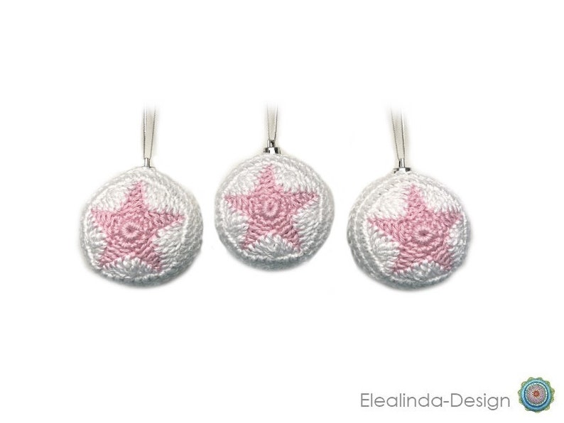 Crochet Pattern, Christmas Baubles, Stars, Star pattern, Christmas ball, PDF US terms image 6