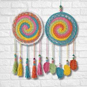 Crochet pattern Dreamcatcher Twister Spiral, Dream Catcher Boho Mandala tutorial PDF English (US terms)