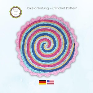 Crochet Pattern Mandala Spiral Design Infinity, PDF English US terms