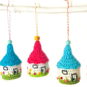 Crochet pattern, little cottage, house, with LED, Christmas tree ornament, Christmas decoration, autumn, Christmas, PDF, German, English image 3