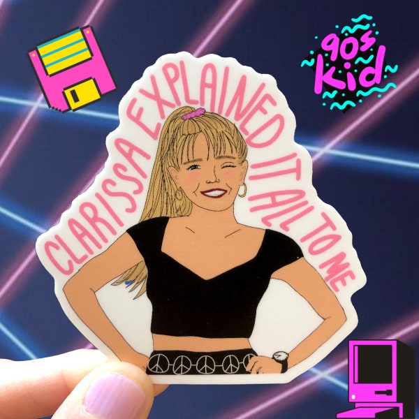 Funny 90s stickers, Clarissa Vinyl Sticker, 90s nostalgia sticker, Laptop Sticker, Water Bottle Sticker