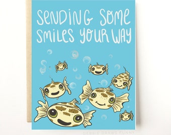 Sending Some Smiles Your Way - Valentine Card for Friend - Galentine Card - Funny Encouragement Card for Friend - Sending Hugs Card Friend