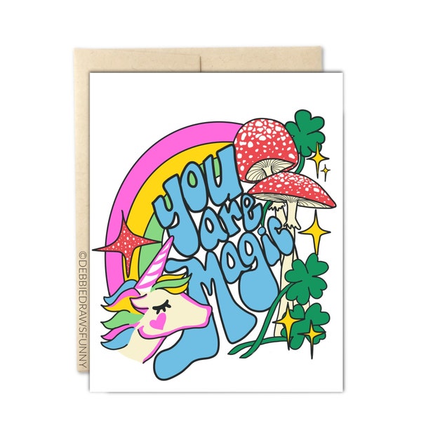 You Are Magic Friendship Encouragement Cards, Good Luck Card, Encouragement Gift, Miss You Card, Thinking of You Gift