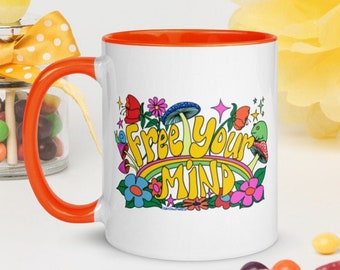 Free Your Mind Mug, Mental Health Mug, Psychedelic Mug, Hippie Mugs, Expand Your Mind Mug, Mental Health Matters Mug