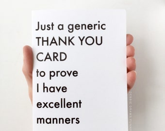 funny thank you card etsy