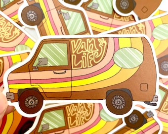 Van Life Vinyl Sticker, Car Sticker, Bumper Sticker, Boho Sticker, Hippie Sticker, Funny Vinyl Sticker, Laptop Sticker, Water Bottle Sticker