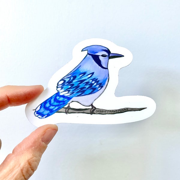 Bird Nerd Sticker, Blue Jay Sticker, Bird Lover Gifts, Teacher Stickers, Funny Bird Sticker, Laptop Sticker, Water Bottle Sticker