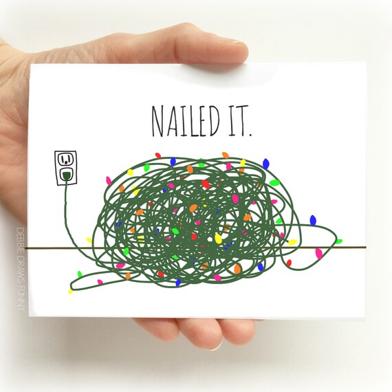 nailed it funny christmas cards funny holiday cards tangled christmas lights tangled lights card funny hanukkah cards holiday cards chrismas card