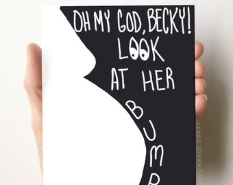 Oh My God Becky Baby Card - New Baby Card - Pregnancy Gift - Baby Twins Congratulations Card - Having Twins - Twins Baby Cards