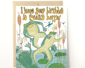 Funny Frog Birthday Card - Frog Lover Card - Funny Birthday Card for Dad, Birthday Card for Kids, Birthday Card for Teenager