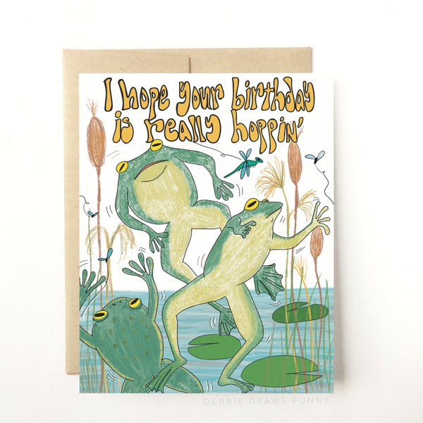 Funny Frog Birthday Card - Frog Lover Card - Funny Birthday Card for Dad, Birthday Card for Kids, Birthday Card for Teenager